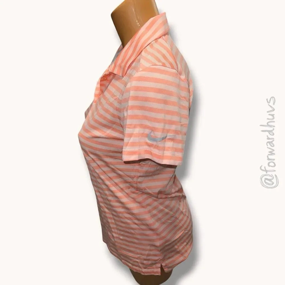 Nike Golf Dri-FIT Polo Pink Stripe Shirt - Small Spots - Size S